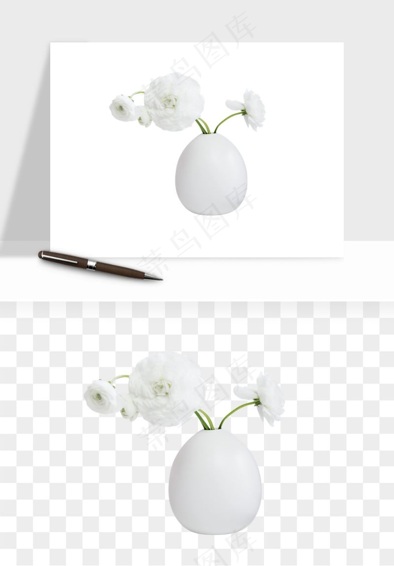 花瓶摆件花艺png免抠图