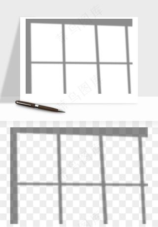 阴影植物窗户投影免抠元素