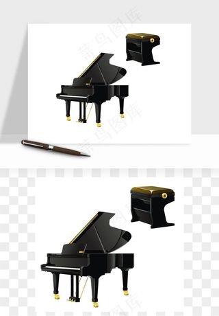 手绘钢琴矢量