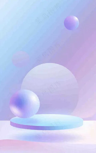 美妆护肤3d展台清新背景