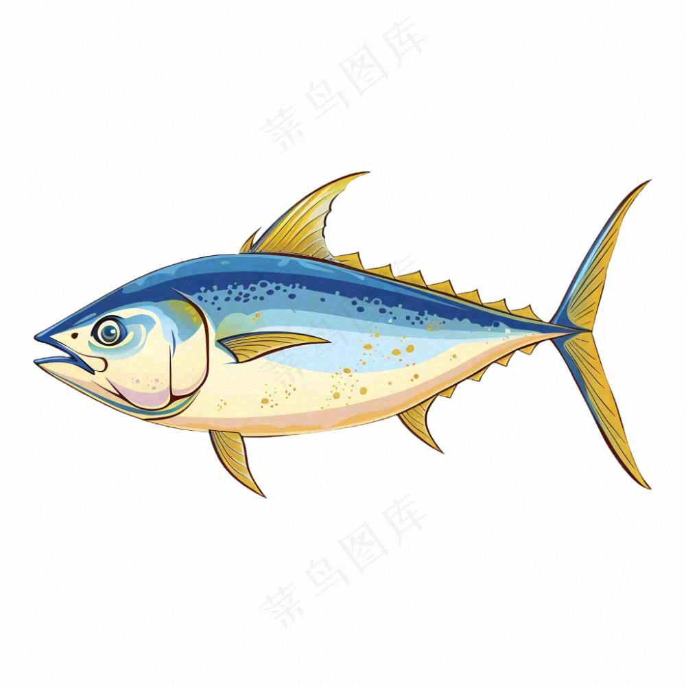 海洋鱼类海鲜卡通插画免抠