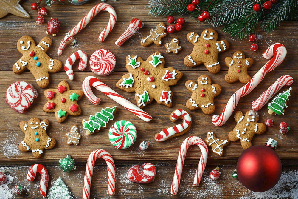 糖果姜饼人圣诞摄影图