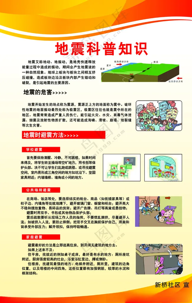 地震科普知识防震减灾广告设计
