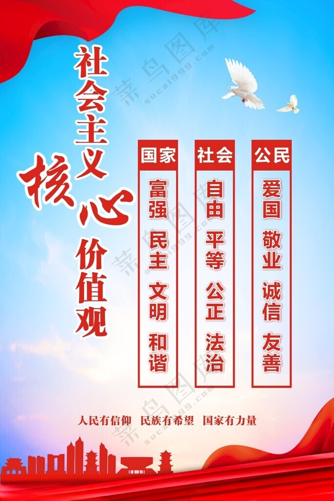 24核心价值观社会海报