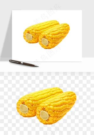 玉米带叶玉米png免抠