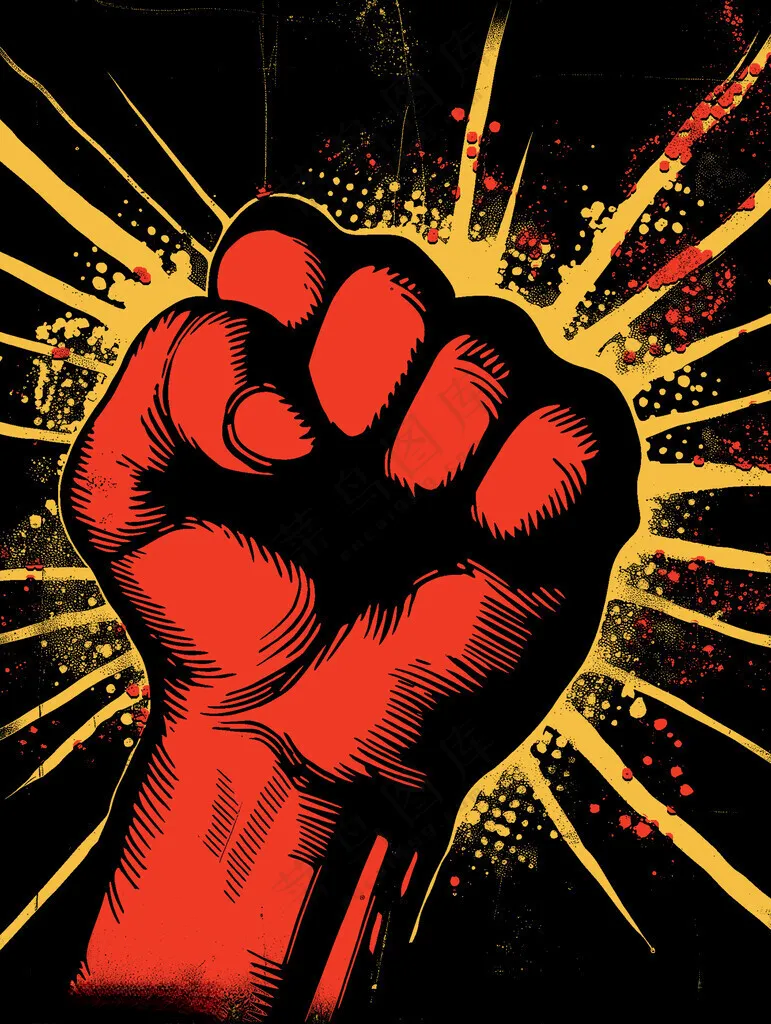 拳头企业文化拼搏海报