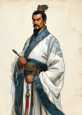 线稿的古代官员官人人物