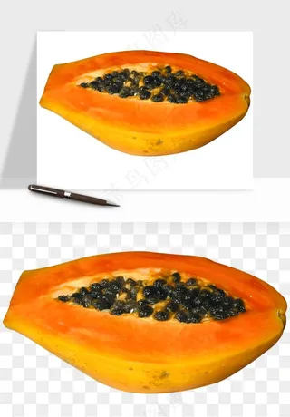 木瓜水果png免抠