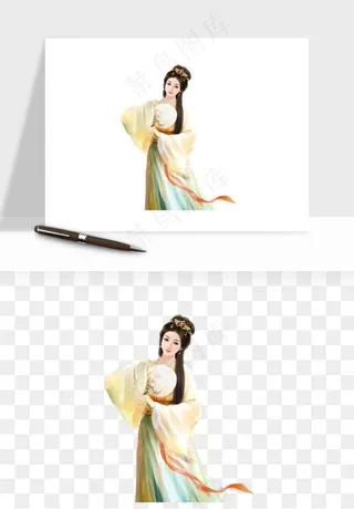 古风美人女子背影png免抠