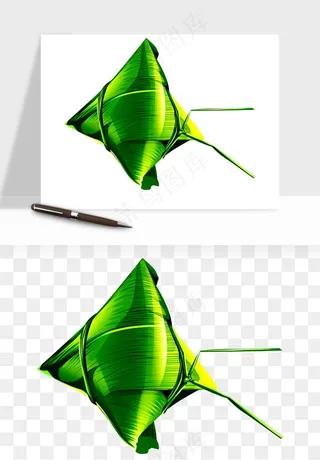 国潮粽子手绘肉粽png免抠