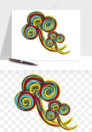 国潮敦煌云纹祥云云彩png免抠