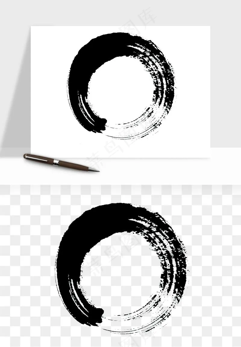 墨迹水墨圆圈圆环边框