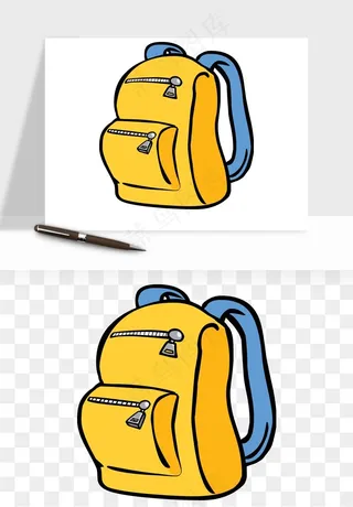 卡通书包背包双肩包png免抠