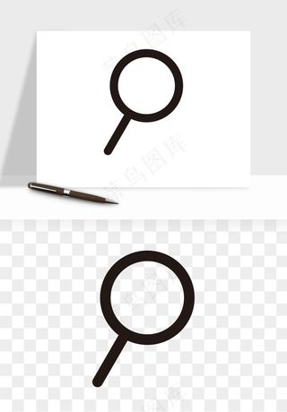 手绘放大镜镜片png免抠