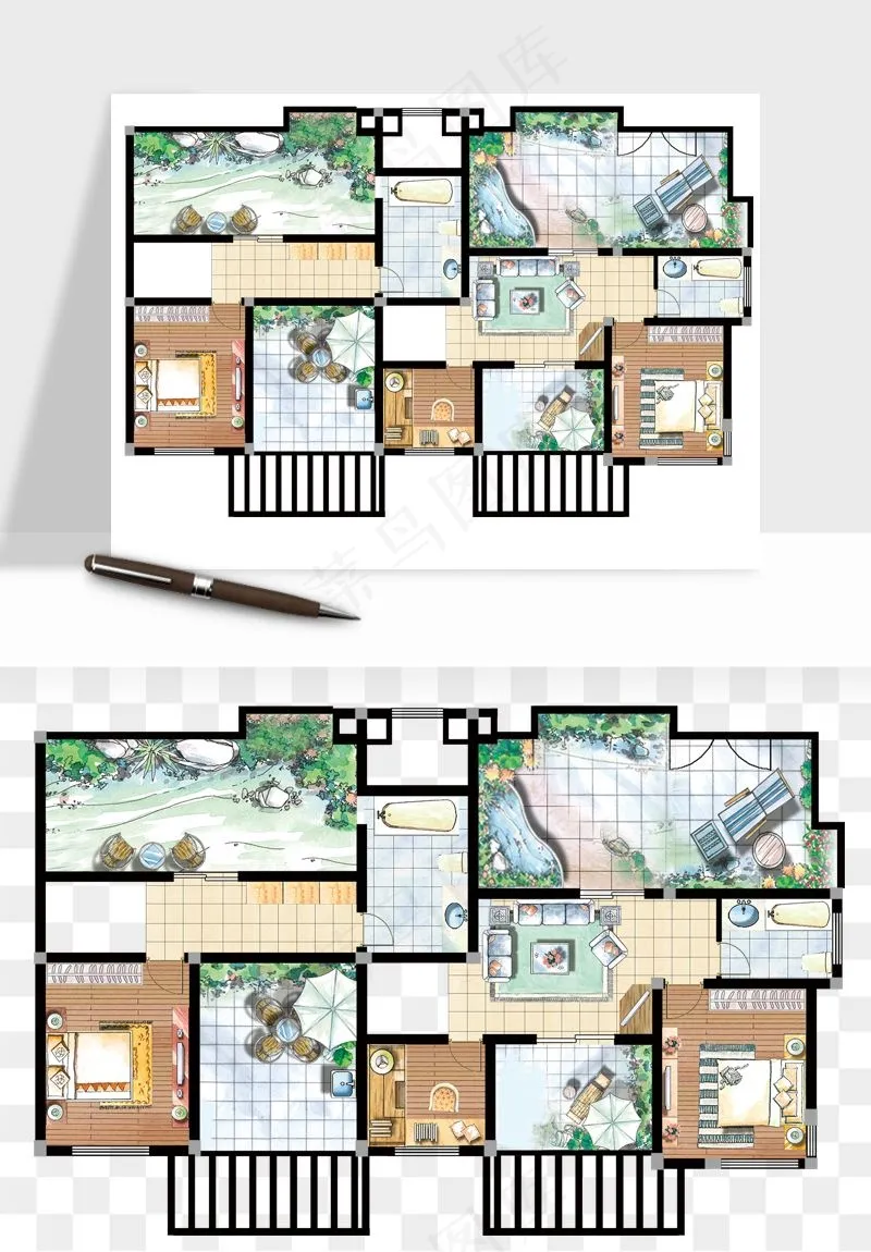 楼盘户型建筑图png免抠