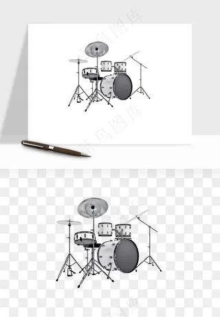 摇滚架子鼓乐器png免抠