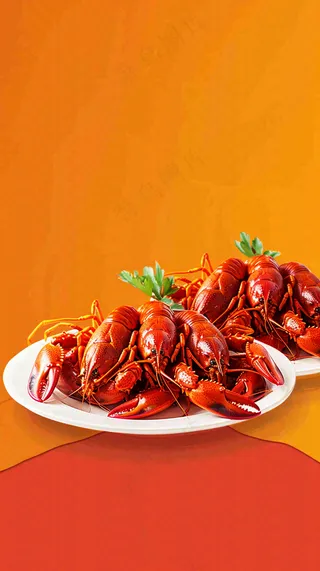 中餐美食小龙虾背景