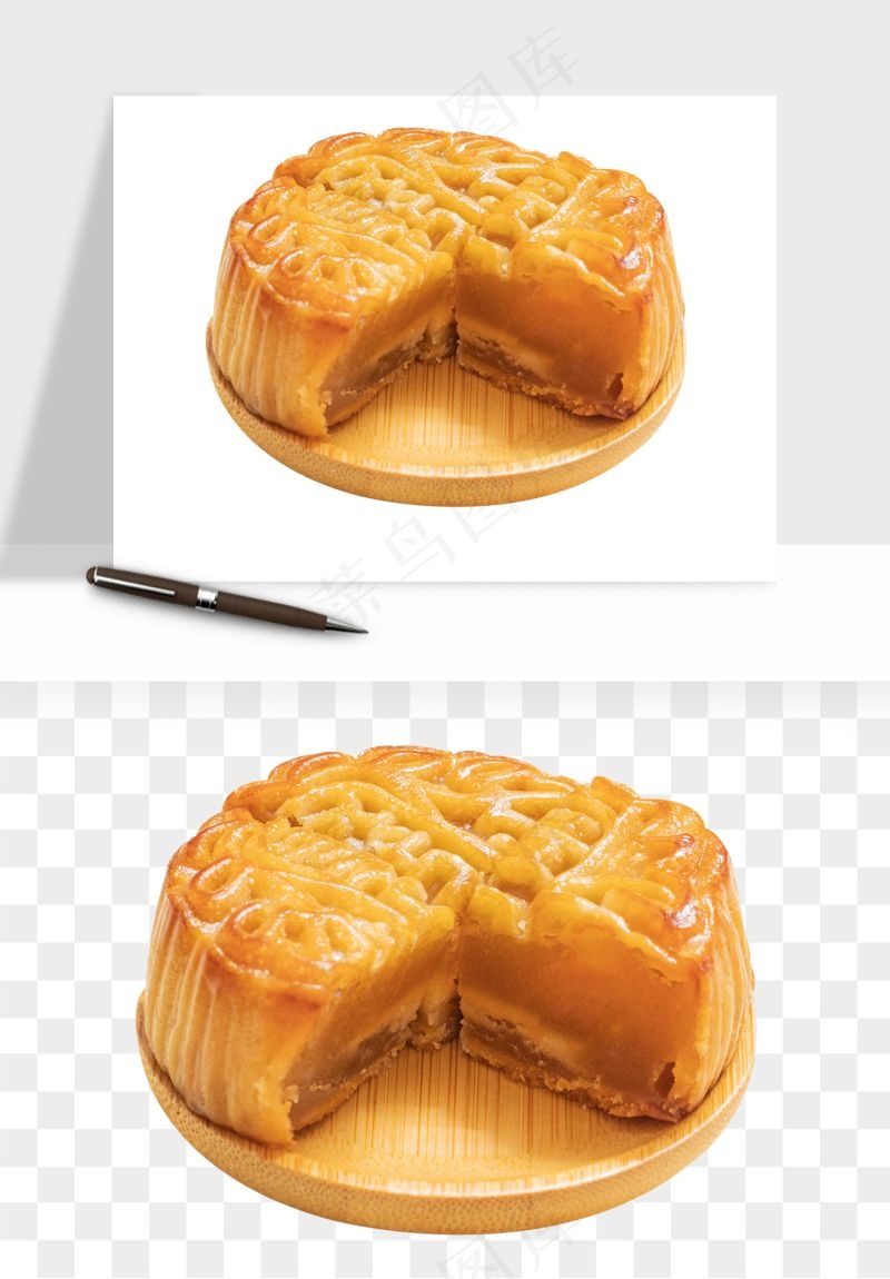 中秋月饼实物png免抠