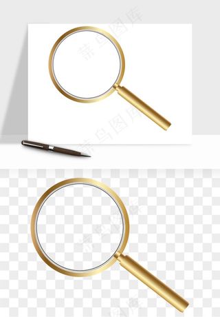 手绘放大镜镜片png免抠