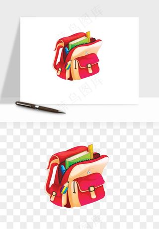 卡通书包背包双肩包png免抠