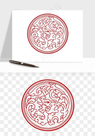 传统窗花剪纸图案png免抠