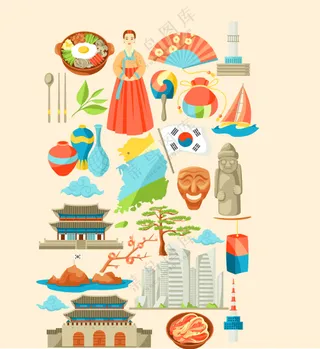 传统,韩国,四方连续纹样,非都市风光,式样