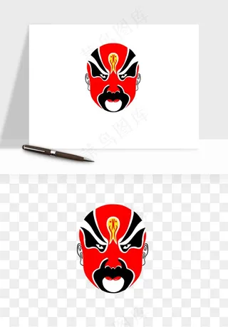 手绘戏剧脸谱卡通面具png免抠