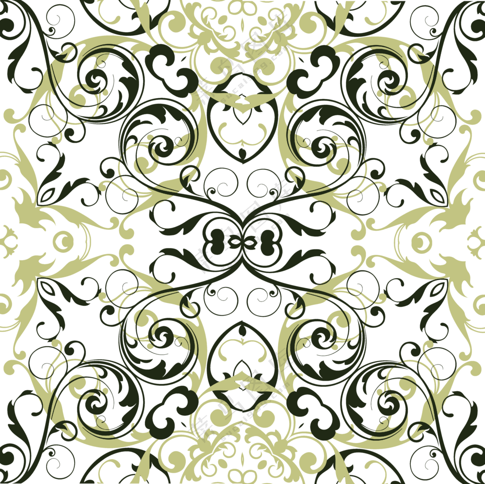 双色花纹装饰图案无缝免抠图片素材