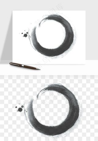 墨迹水墨圆圈圆环边框