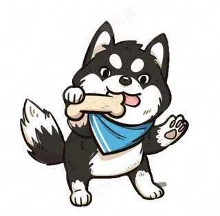 小狗宠物动物卡通插画免抠