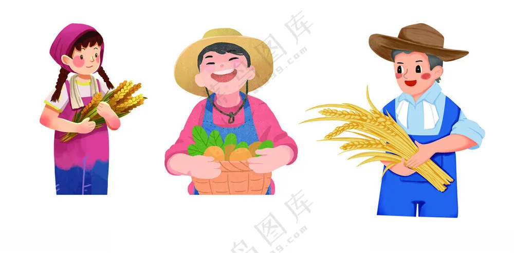 农民伯伯矢量农民瓜蔬矢量农产品