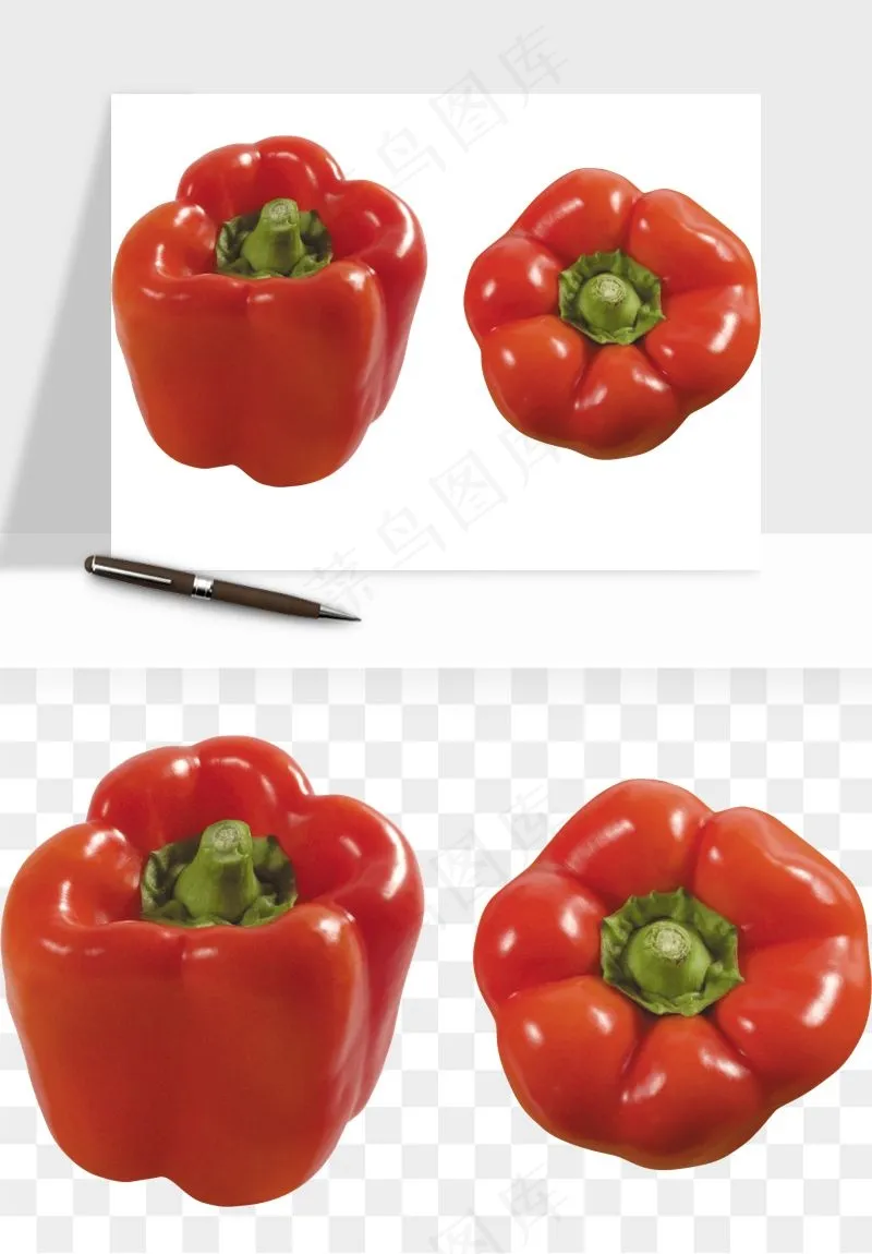 青圆椒蔬菜png免抠