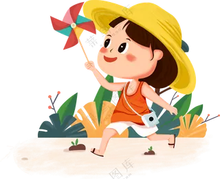 春游元素，绿色清新