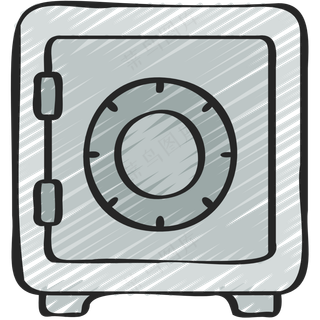 保险箱 保险库 铅笔手绘图标icon