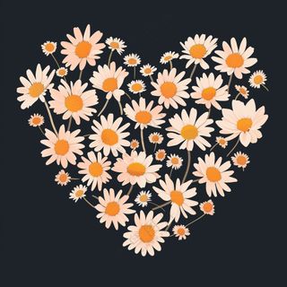 卡通小雏菊爱心插画