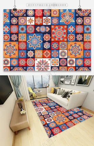 高端炫丽印花地毯