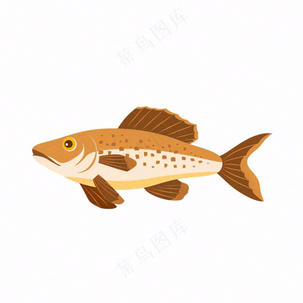 海洋鱼类海鲜卡通插画免抠