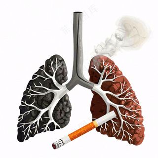 吸烟有害健康烟雾肺肝脏创意插画免抠