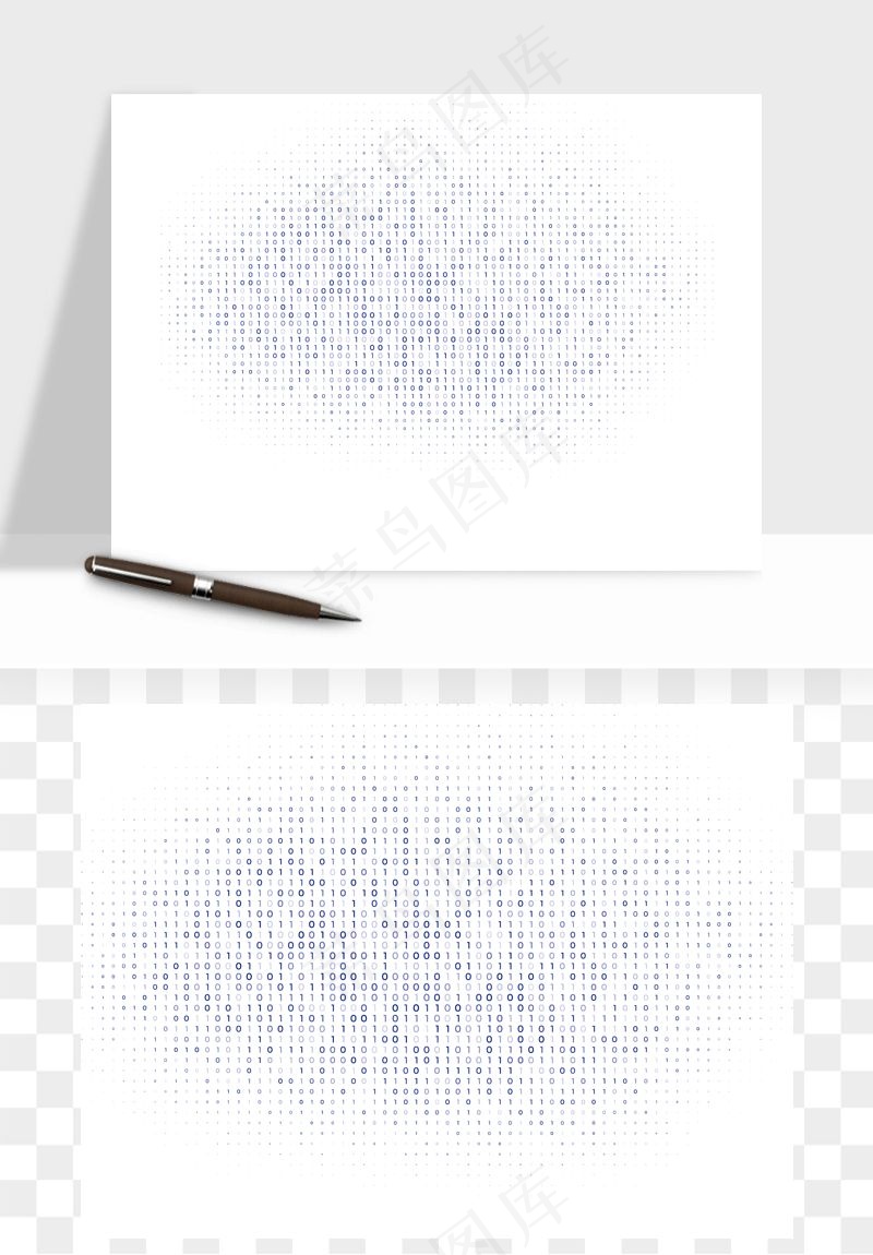科技几何点线数字装饰png免抠