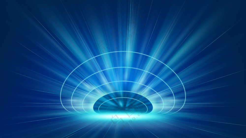 深蓝色科技隧道光速背景