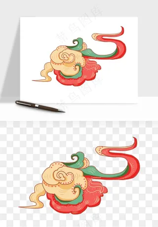 国潮敦煌云纹祥云云彩png免抠