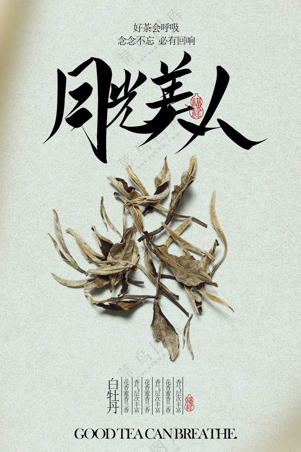 白牡丹白茶茶叶饮品海报