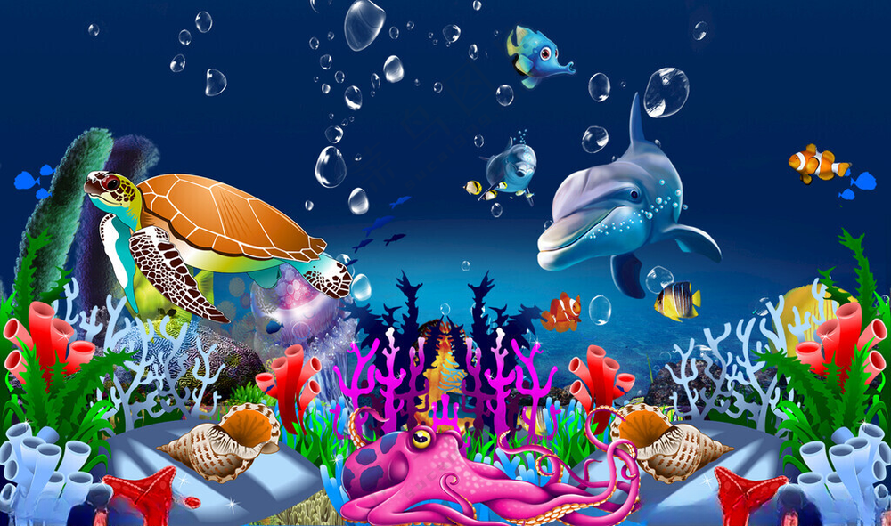 海底世界卡通海底生物世界