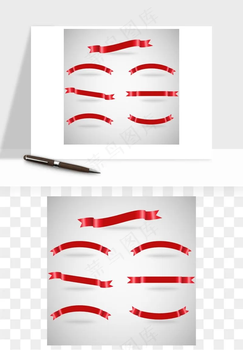 蝴蝶结丝带彩带矢量png免抠