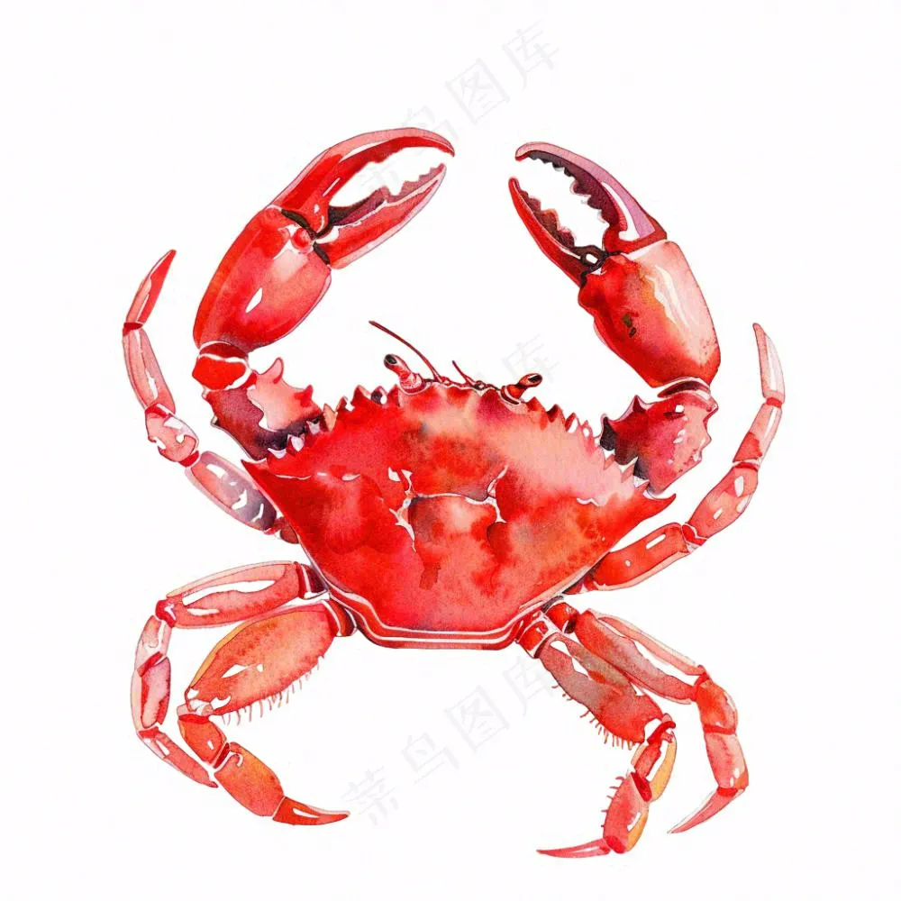螃蟹海洋动物卡通插画免抠