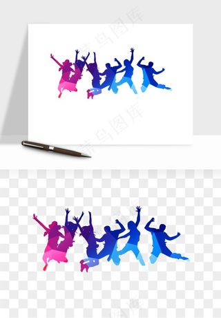 毕业季同学青春人物剪影png免抠