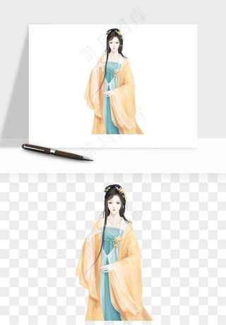 古风美人女子背影png免抠