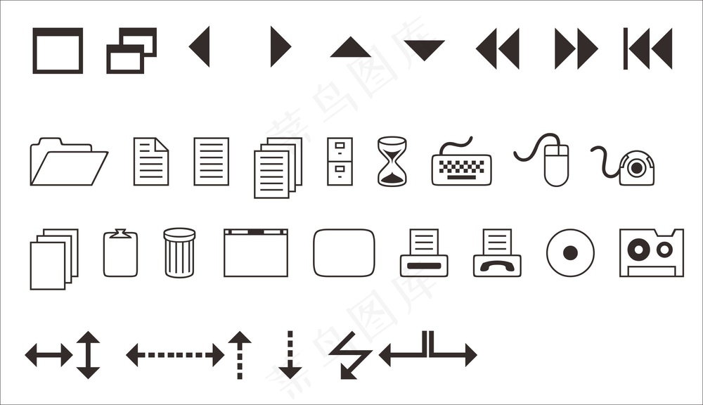 电脑元素图标矢量素材