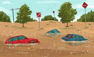 洪水自然灾害防洪预警摄影图