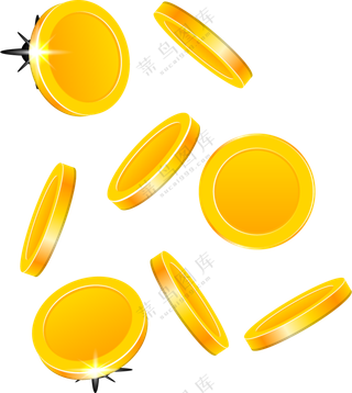 散落的金色金币